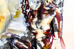 NAKED WOMAN ON STAIRCASES